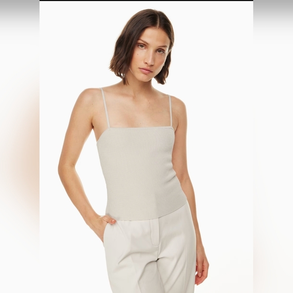 Aritzia Babaton Sculpt Knit Cami Tank Squareneck Ribbed Iced Lavender Size M - Picture 7 of 12